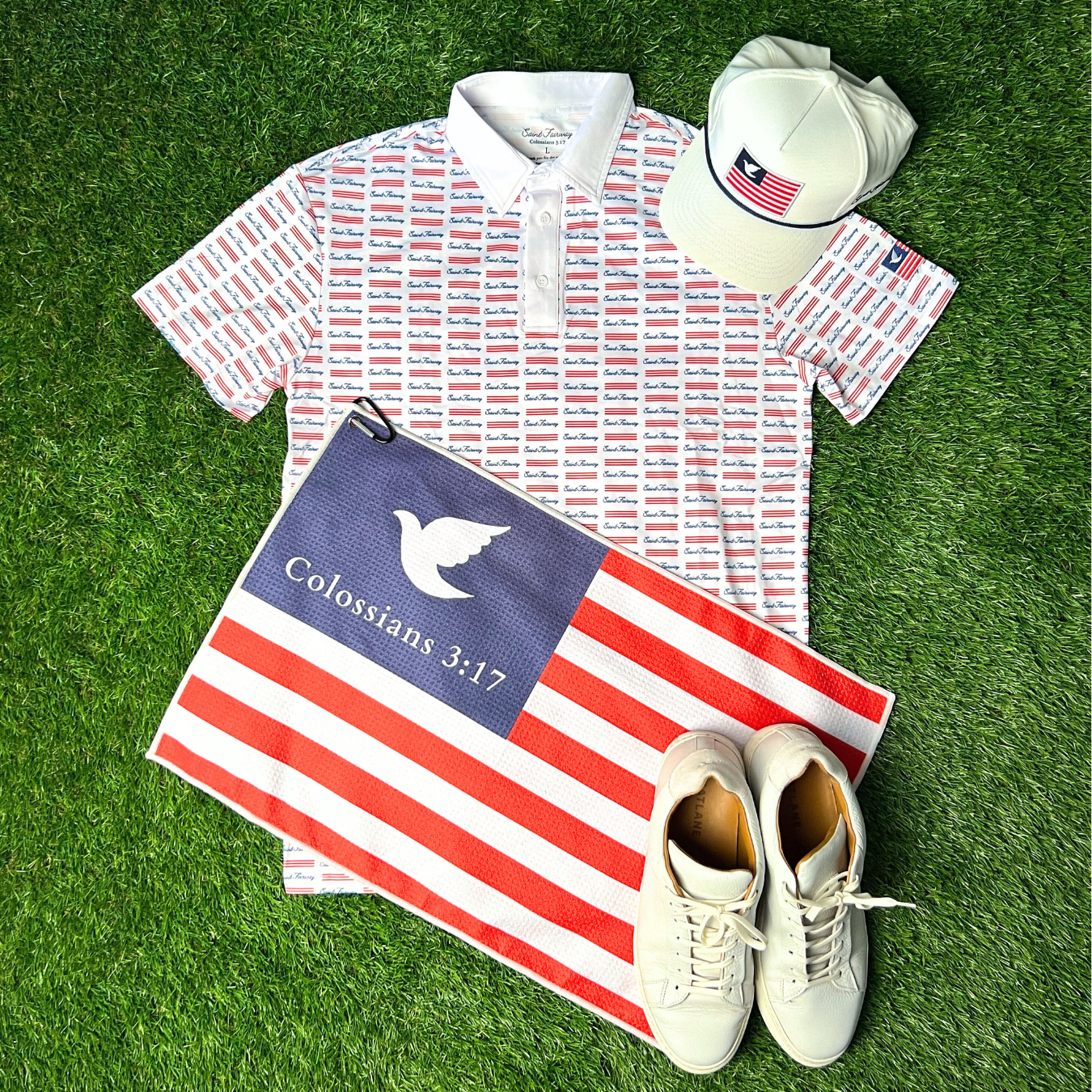 "Saints and Stripes" Golf Polo